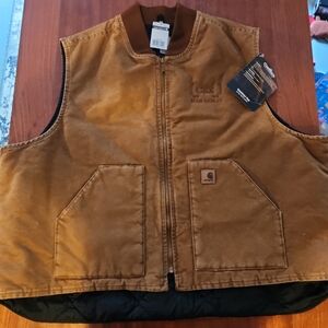 Carhartt V02 Brown Sandstone Arctic Vest Quilt Lined Brown Duck Men's 4XL Logo